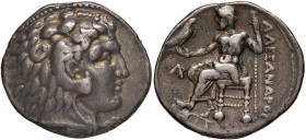 MACEDONIA Alessandro III (336-323 a.C.) Tetradramma – Testa di Eracle a d. – R/ Zeus seduto a s. – AG (g 16,75)
BB+