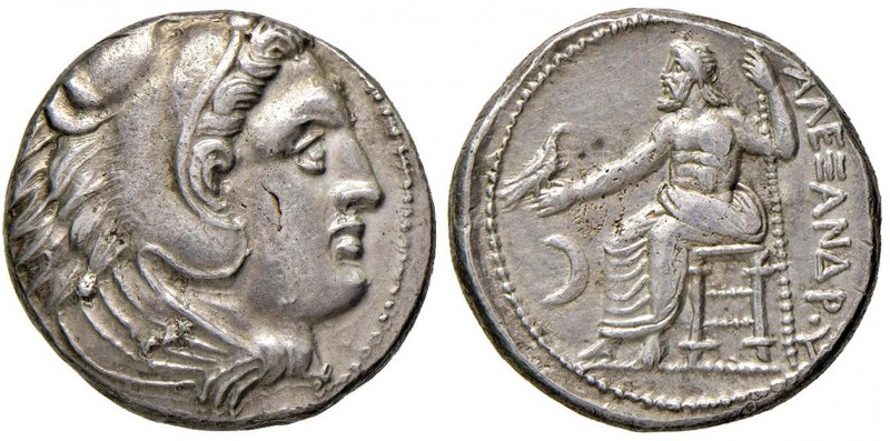 MACEDONIA Alessandro III (336-323) Tetradracma – Testa di Eracle a d. – R/ Zeus ...
