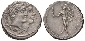 Antia - C. Antius C. f. Restio - Denario (47 a.C.) Teste accollate degli dei Penati a d. - R/ Ercole andante a d. – B. 2; Cr. 455/2b AG (g 3,85) Ex No...