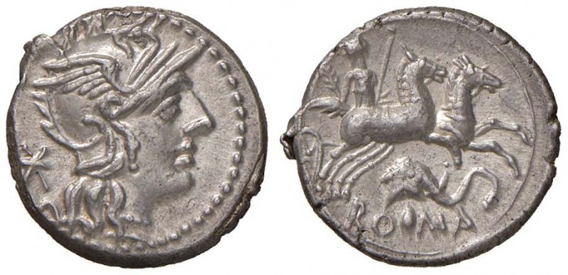 Caecilia – Q. Caecilius Metellus Diadematus - Denario (128 a.C.) Testa di Roma a...