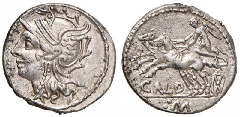 Coelia – C. Coilius Caldus - Denario (104 a.C.) Testa di Roma a s. - R/ La Vitto...