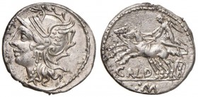 Coelia – C. Coilius Caldus - Denario (104 a.C.) Testa di Roma a s. - R/ La Vittoria su biga a s., sotto, CALD – B. 3; Cr. 318/1b AG (g 3,88)
SPL