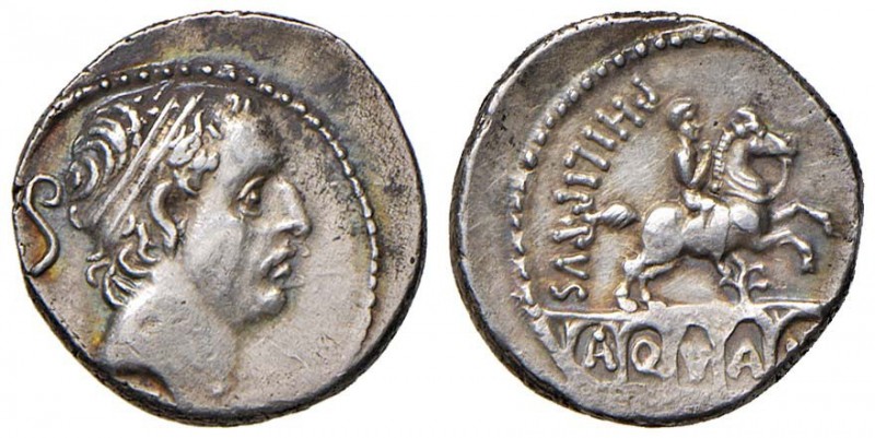 Marcia – L. Marcius Philippus – Denario (56 a.C.) Testa di Anco Mazio a d. – R/ ...