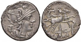 Marcia – M. Marcius Mn. f. - Denario (134 a.C.) Testa di Roma a d. - R/ La Vittoria su biga a d. – B. 8; Cr. 245/1 AG (g 3,92) Ex Numus 61/2007, lotto...