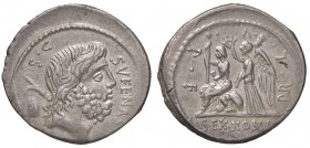 Nonia – M. Nonius Sufenas - Denario (59 a.C.) Testa di Saturno a d. – R/ Roma seduta a s. incoronata dalla Vittoria – B. 1; Cr. 421/1 AG (g 3,76) Ex I...