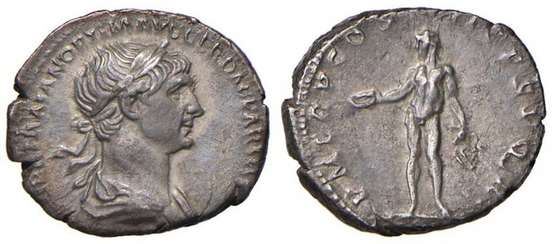 Traiano (117-138) Denario – Testa laureata a d. – R/ Genio stante a s. – Cr. 398...