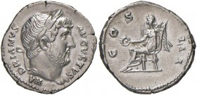 Adriano (117-138) Denario – Testa laureata a d. – R/ La Vittoria seduta a s. – RIC 184 AG (g 3,47)
qSPL