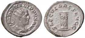 Filippo I (244-249) Antoniniano – Busto radiato a d. – R/ SAECVLARES AVGG, cippo iscritto – RIC 24 AG (g 4,66)
SPL