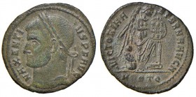Massenzio (307-312) Mezzo follis (Ostia) R/ La Vittoria stante a d. - RIC 60 AE (g 2,50)
BB