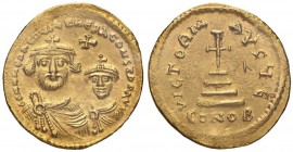 BISANZIO Eraclio (613-641) Solido – Busti diademati di fronte - R/ La Croce potenziata – Sear 734 AU (g 4,52) Sigillato SPL+ da Gianfranco Erpini
SPL...
