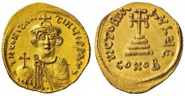 BISANZIO Costante II (641-668) Solido – Busto di fronte – R/ Croce potenziata, in esergo, CONOB – Sear 936 AU (g 4,48) R
SPL