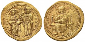 BISANZIO Romano III (1028-1034) Histamenon Nomisma – Cristo seduto in trono di fronte - R/ L’mperatore stante di fronte incoronato dalla Vergine - Sea...