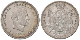 BOLOGNA Napoleone (1805-1814) 5 Lire 1812 puntali aguzzi – Gig. 111 AG (g 24,70) Colpi al bordo
MB
