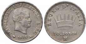 MILANO Napoleone (1805-1814) 10 Soldi 1810 – Gig. 189 AG (g 2,47)
BB+/SPL