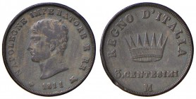 MILANO Napoleone (1805-1814) 3 Centesimi 1811 – Gig. 228 CU (g 6,00)
MB/MB+