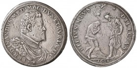 FIRENZE Ferdinando I (1587-1609) Piastra 1601 – MIR 226/1 (indicato R/3) AG (g 32,15) RRR Screpolature diffuse
BB
