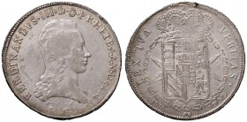 FIRENZE Ferdinando III (1790-1801) Francescone 1799 – MIR 405/8 AG (g 27,32) Difetto di conio al bordo
BB+