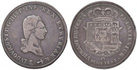 FIRENZE Ludovico I (1801-1803) Francescone 1803 – MIR 415/6 AG (g 27,11)
MB