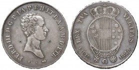 FIRENZE Ferdinando III (1814-1824) Mezzo francescone 1820 – MIR 436/2 AG (13,58) Colpi e graffietti nel campo del D/ 
BB