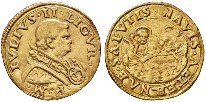 Giulio II (1503-1513) Doppio fiorino di camera – Munt. 4 AU (g 6,66) RRR Da mont...