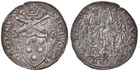 Leone X (1513-1521) Ancona - Giulio – Munt. 69 AG (g 3,73) RR Schiacciatura marginale del tondello ma splendido esemplare con una delicata patina 
SP...