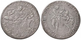 Alessandro VII (1655-1667) Piastra testa di san Pietro nimbata – Munt. 7 AG (g 30,02)
qBB