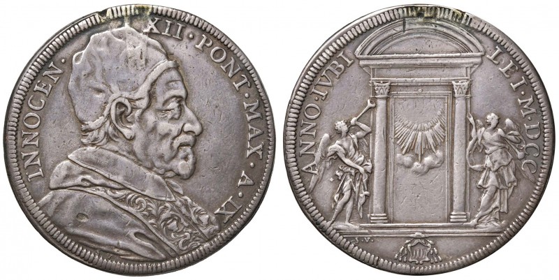 Innocenzo XII (1691-1700) Piastra 1700 A. IX – Munt. 14 AG (g 31,81) RR Traccia ...