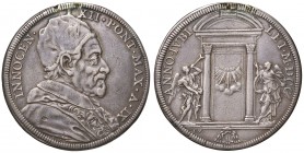 Innocenzo XII (1691-1700) Piastra 1700 A. IX – Munt. 14 AG (g 31,81) RR Traccia d’appiccagnolo
qBB