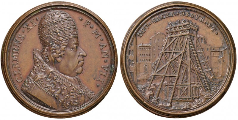 Clemente XI (1700-1721) Medaglia annuale 1707 A. VII La colonna di Antonino Pio ...