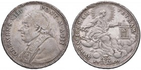 Clemente XIII (1758-1769) Mezzo Scudo 1760 A. III - Munt. 11 AG (g 13,20) RR Fondi ripassati. Colpi e limatura al bordo
MB