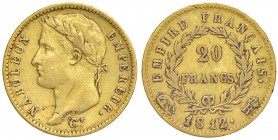 ROMA Napoleone (1804-1814) 20 Franchi 1812 – Gig. 17 AU (g 6,44) R Graffietti al D/ e modesti depositi
qBB