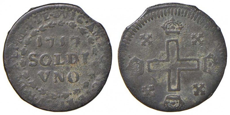 Vittorio Amedeo II (1680-1713) Soldo 1717 – MIR 888a MI (g 1,80) Depositi
qBB