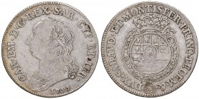 Carlo Emanuele III (1730-1773) Mezzo scudo 1755 – Nomisma 159 AG (g 17,31) R Modeste macchie
MB