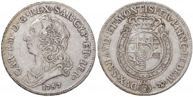 Carlo Emanuele III (1730-1773) Mezzo scudo 1757 – Nomisma 161 AG (g 17,50) R Modeste macchie
BB
