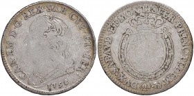 Carlo Emanuele III (1730-1773) Quarto di scudo 1758 – Nomisma 180 AG (g 8,56)
MB