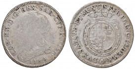 Carlo Emanuele III (1730-1773) Quarto di scudo 1764 – Nomisma 186 AG (g 8,65) Macchie
MB