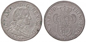 Vittorio Amedeo III (1773-1796) 20 Soldi 1794 – Nomisma 363 MI (g 5,51)
qSPL
