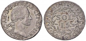 Vittorio Amedeo III (1773-1796) 15 Soldi 1794 – Nomisma 366 MI (g 4,60)
SPL