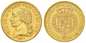Vittorio Emanuele I (1814-1821) 20 Lire 1817 7 ribattuto su 6 – Nomisma 509 AU R 
BB+