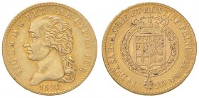 Vittorio Emanuele I (1802-1821) 20 Lire 1820 – Nomisma 512 AU R 
BB