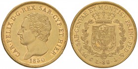 Carlo Felice (1821-1831) 80 Lire 1830 G – Nomisma 532 AU Modesti difetti al bordo
SPL