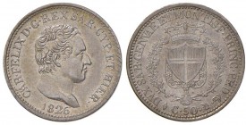 Carlo Felice (1821-1831) 50 Centesimi 1826 T – Nomisma 602 AG Minimi graffietti al D/ 
SPL+
