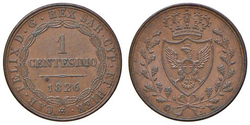 Carlo Felice (1821-1831) Centesimo 1826 Torino P. &ndash; Nomisma 621 CU (g 2,00...