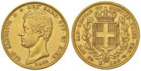 Carlo Alberto (1831-1849) 100 Lire 1832 G – Nomisma 622 AU Colpi e rigature al bordo
MB+/qBB