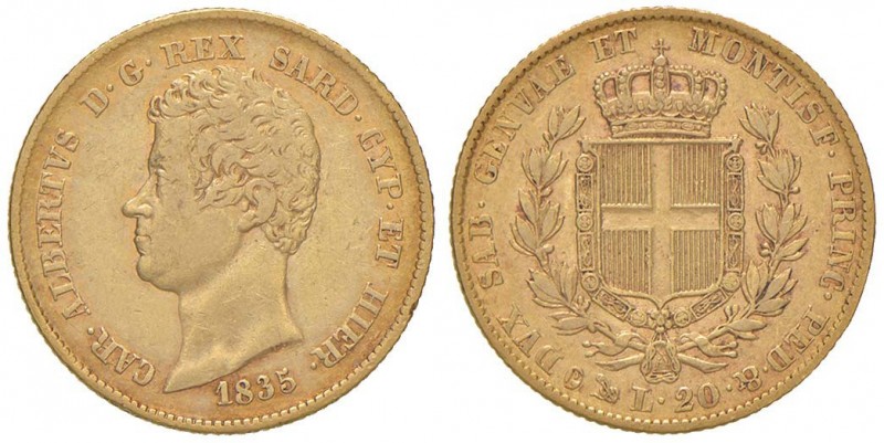 Carlo Alberto (1831-1849) 20 Lire 1835 G – Nomisma 647 AU 
qBB/BB