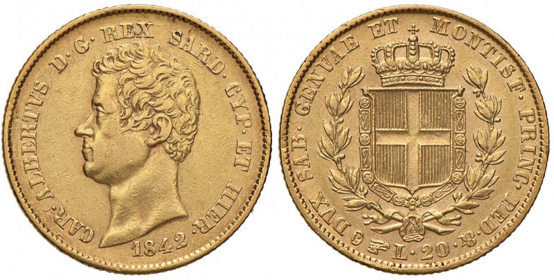 Carlo Alberto (1831-1849) 20 Lire 1842 T – Nomisma 656 AU R 
BB