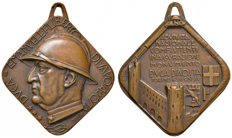 Medaglie dei Savoia – Emanuele Filiberto Medaglia 1937 Inaugurazione monumento a...