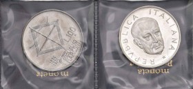 REPUBBLICA ITALIANA 100 Lire 1974 Marconi Prova in argento – AG R Nella confezione della Zecca insieme al valore normale in acmonital
FDC