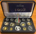 REPUBBLICA ITALIANA (1947-) Divisionale 1997. Dodici pezzi proof. In confezione originale da zecca
FS
