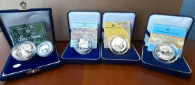 REPUBBLICA ITALIANA (1947-) 200 e 500 Lire 1991, 500 Lire 1992 e 1993, 1.000 Lire 1994 – AG Serie Flora e Fauna da salvare, quattro astucci originali ...